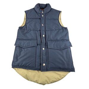 Pioneer Mens Navy Blue & Beige Reversible Puffer Vest Size S